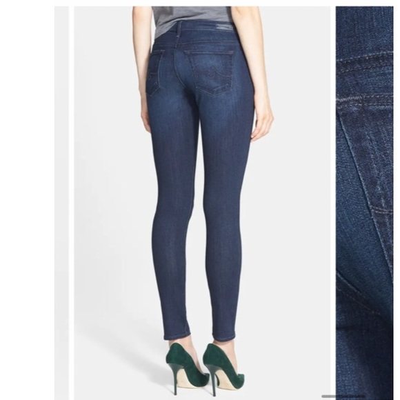 The Leggings Ankle Super Skinny Jeans by AG Knit Luxe Denim in Black - Picture 7 of 15